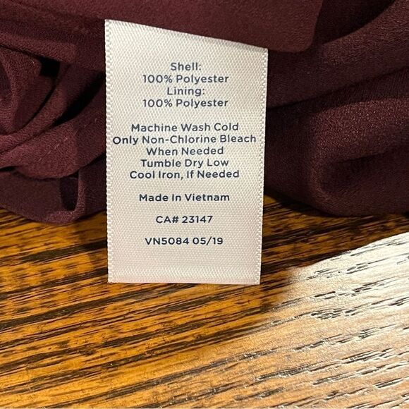 Talbots burgundy color plus size short sleeves formal dress with belt size 14WP - Picture 8 of 14